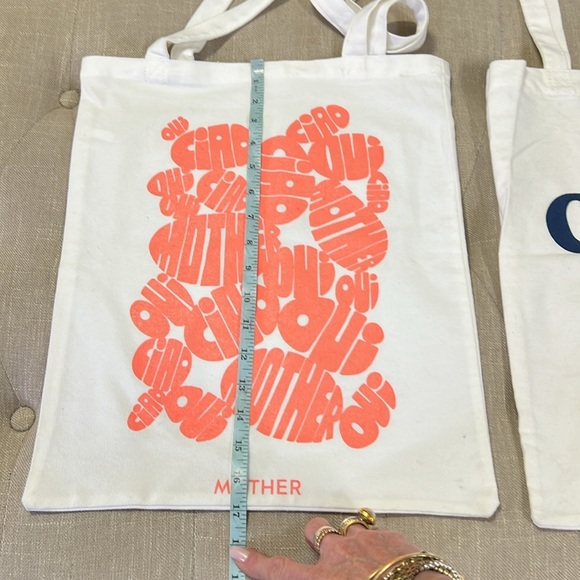 Lot of Two MOTHER “CIAO” Canvas Tote Bags Market Bags Book Bags - Picture 6 of 7